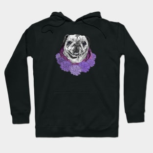 Purple Pug Bouquet Hoodie